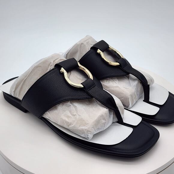 Giani Bernini Shoes - NEW - Giani Bernini YurnieEP Black Thong Slide Sandals Women's 11 M